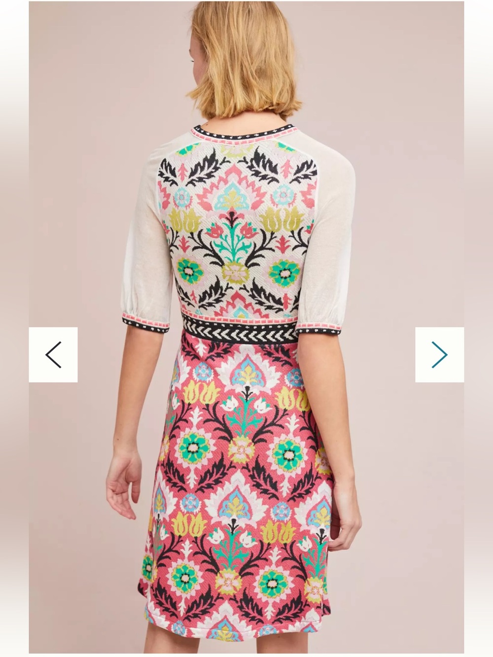 Anthropologie Aldomartins Floral Knit Sweater Dress Size Small - Picture 2 of 14